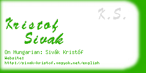 kristof sivak business card